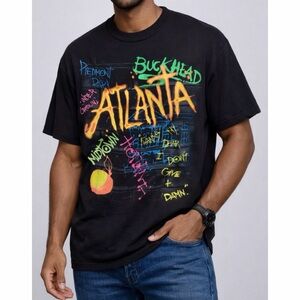 (VTG) WILD OATS • Black Atlanta Graffiti Streetwear Graphic Tee, XL
